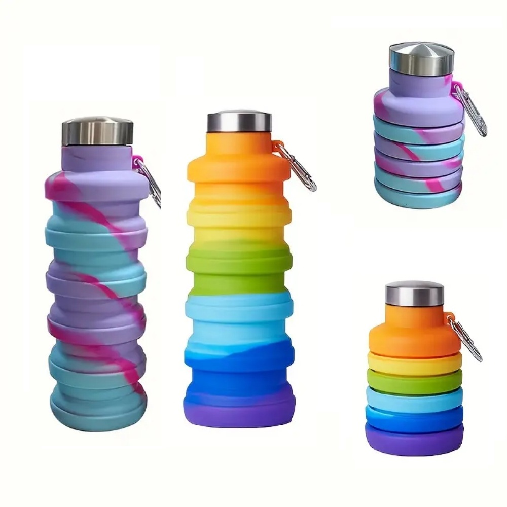 Water Bottle Collapsible - زجاجة ماء سيليكون قابلة للطي سعة