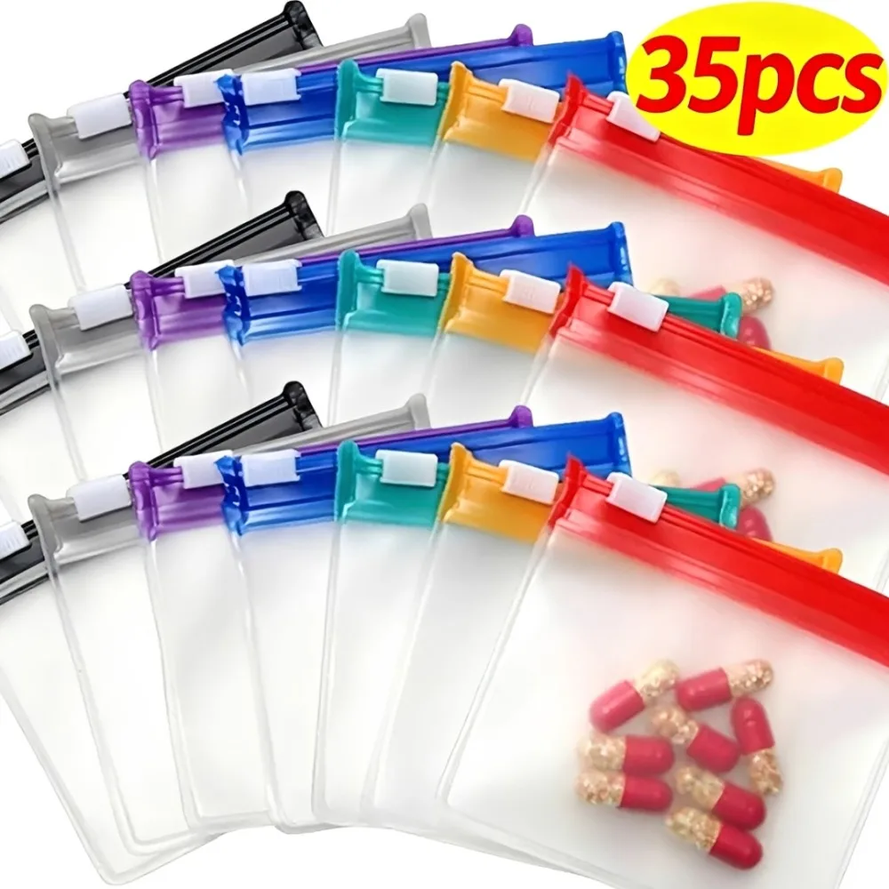 Reusable Zip Bag - أكياس صغيرة ملونة لحفظ الأدوية قابلة