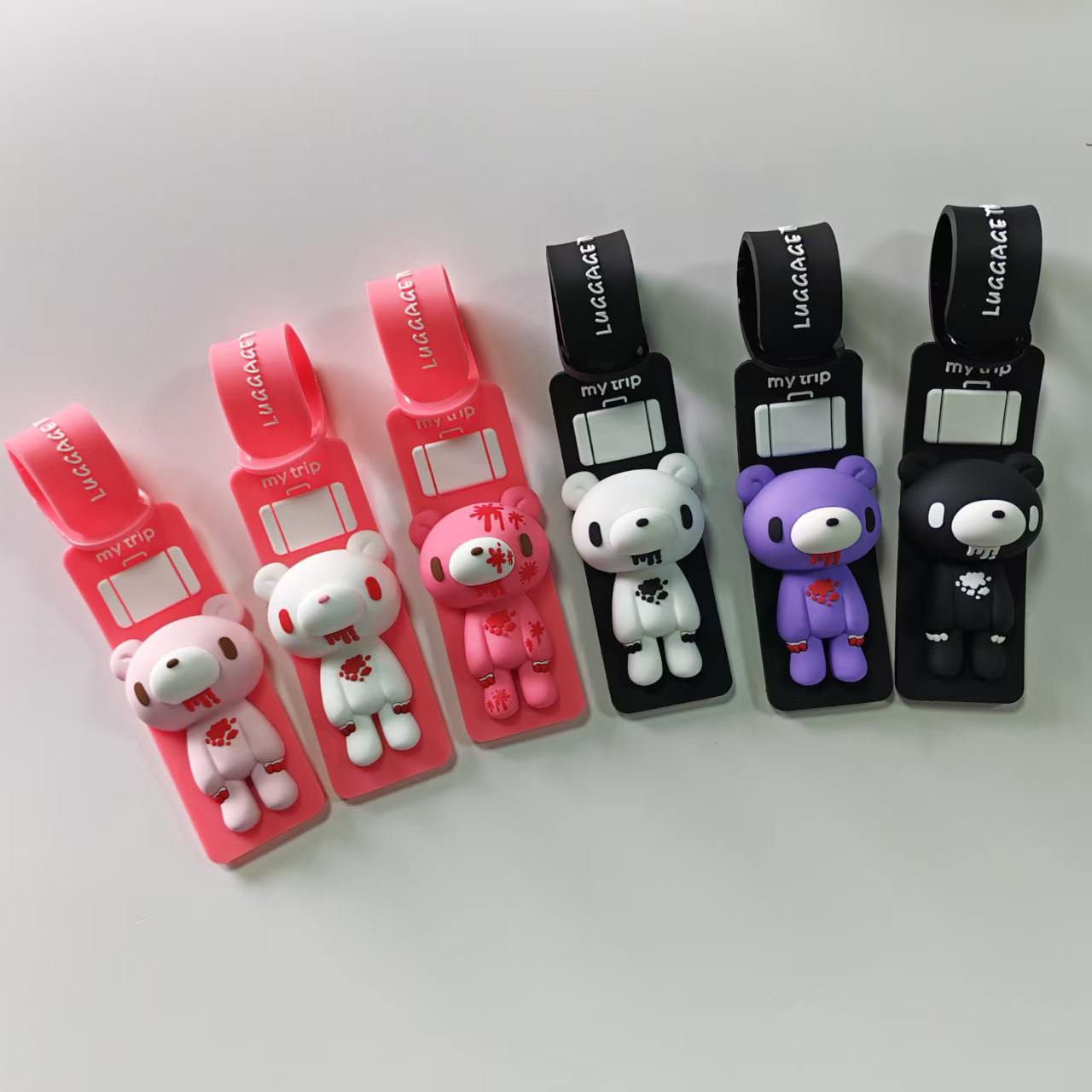 Travel Accessories Unique - علامة أمتعة سيليكون بتصميم دب كرتوني