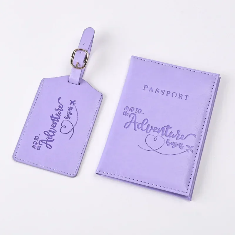 Luggage Cover Protector - جديد الأرجواني بو الجلود حامل جواز