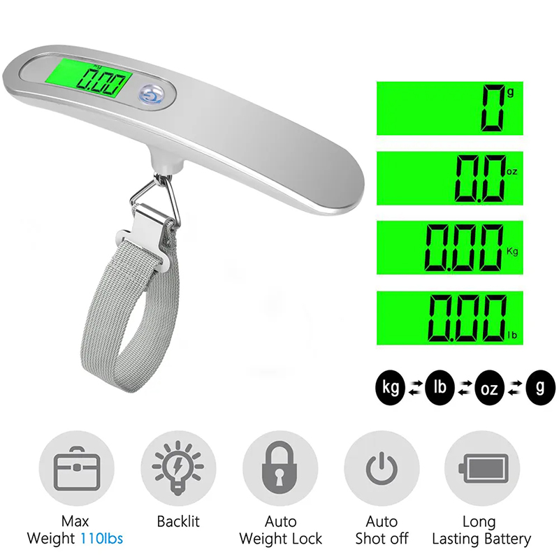 Travel Accessories Electronics - ميزان أمتعة إلكتروني معلق محمول 50