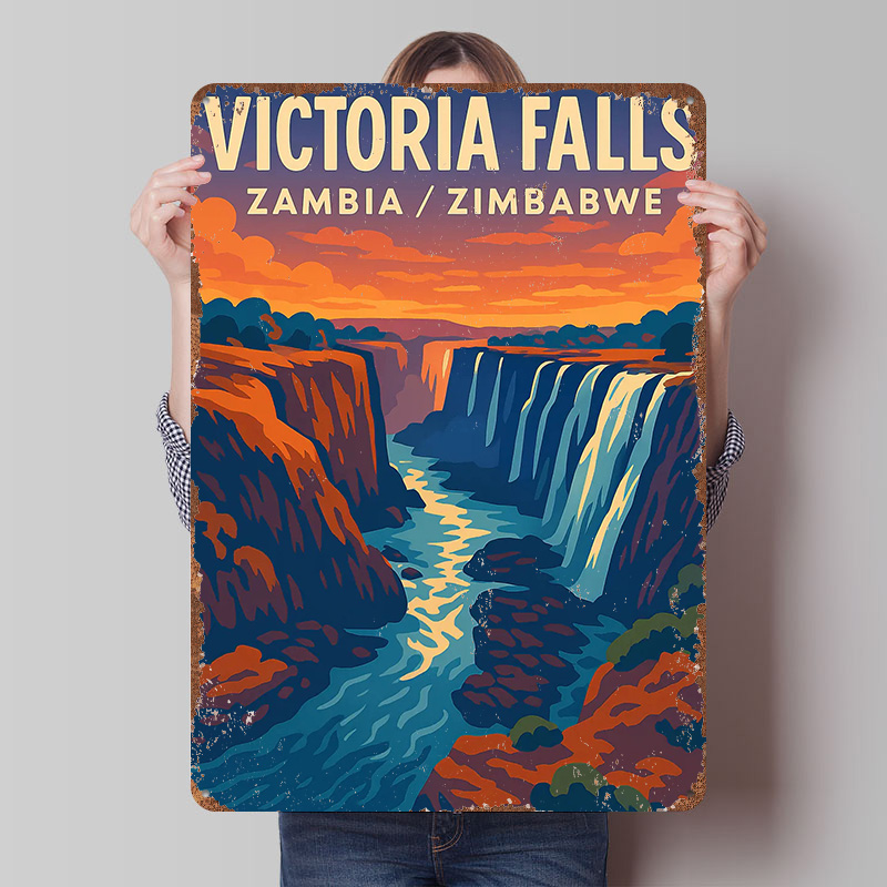 Travel Accessories Victoria - ملصق معدني مخصص لشلالات فيكتوريا، لوحة