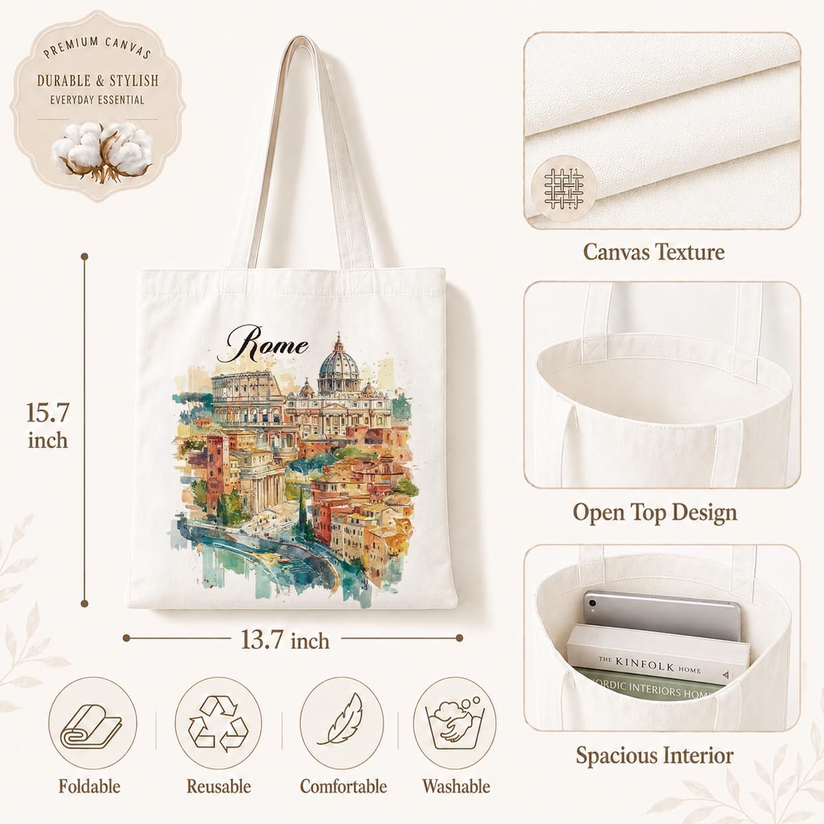 حقيبة حمل قماشية مطبوعة بمناظر - مراجعة Travel Accessories Italy وسعره