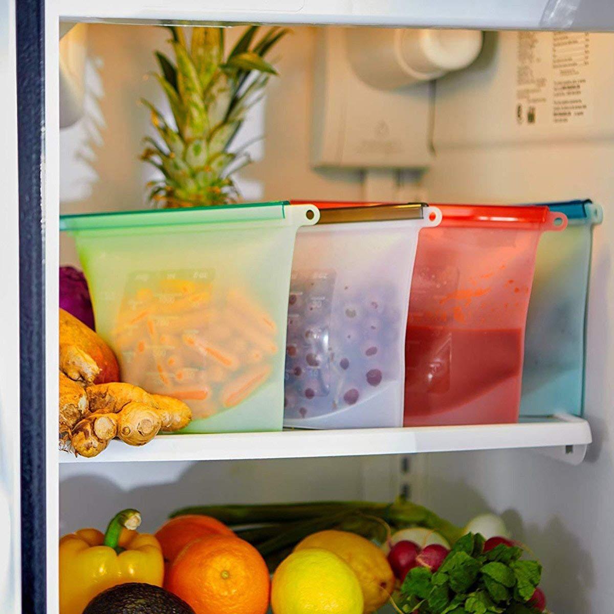 5 قطعة حاويات تخزين المواد الغ - مراجعة Reusable Zip Bag وسعره
