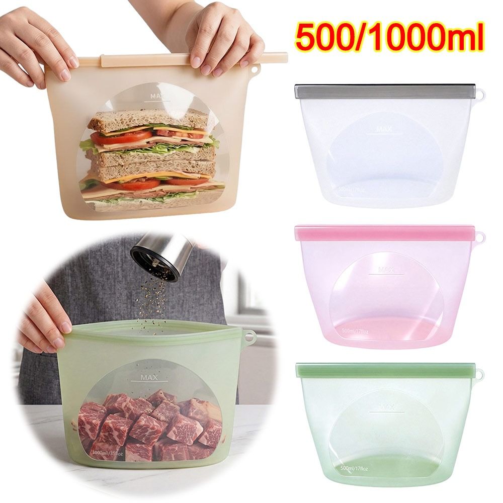 أكياس سيليكون لحفظ الطعام مقاو - مراجعة Reusable Zip Bag وسعره