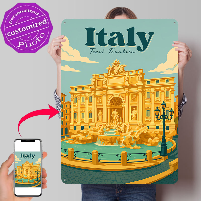 لوحة معدنية بتصميم نافورة تريف - مراجعة Travel Accessories Italy وسعره