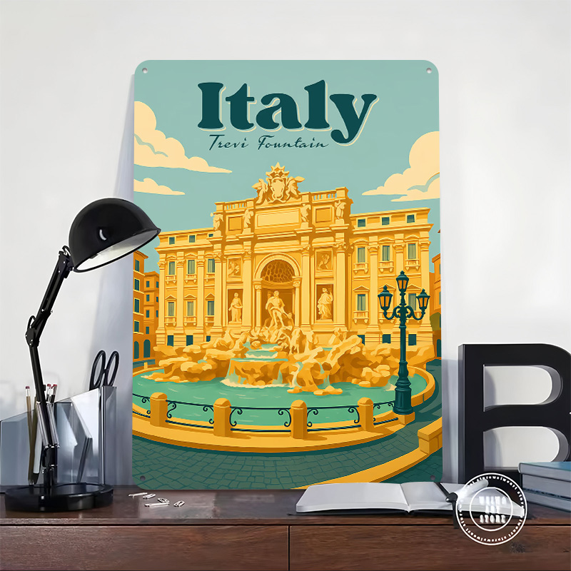 لوحة معدنية بتصميم نافورة تريف - مراجعة Travel Accessories Italy وسعره