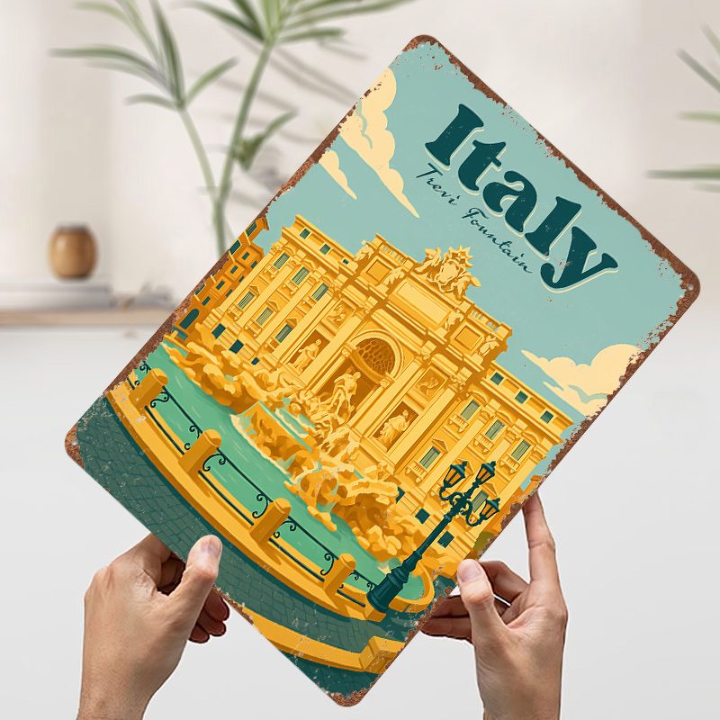 لوحة معدنية بتصميم نافورة تريف - مراجعة Travel Accessories Italy وسعره