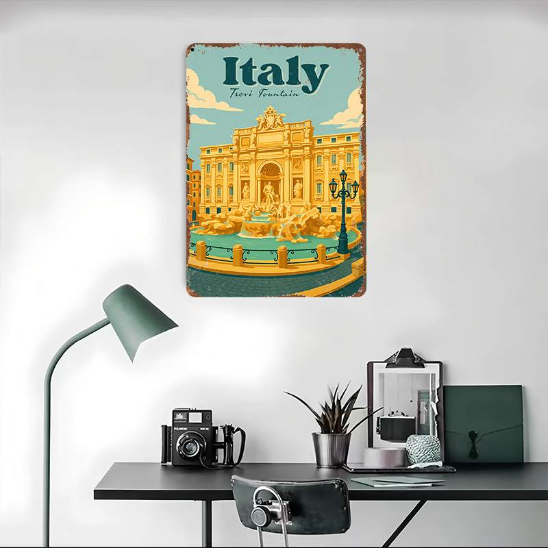 لوحة معدنية بتصميم نافورة تريف - مراجعة Travel Accessories Italy وسعره