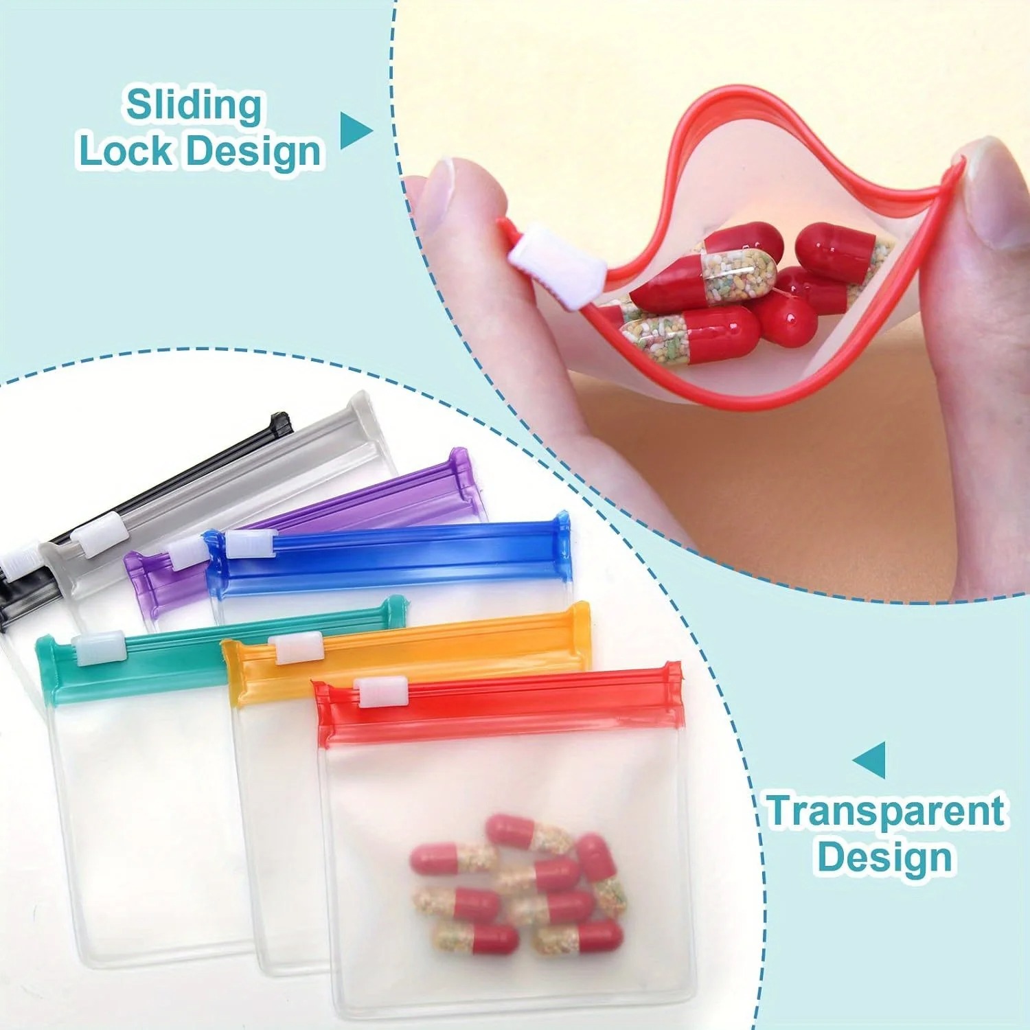 أكياس صغيرة ملونة لحفظ الأدوية - مراجعة Reusable Zip Bag وسعره