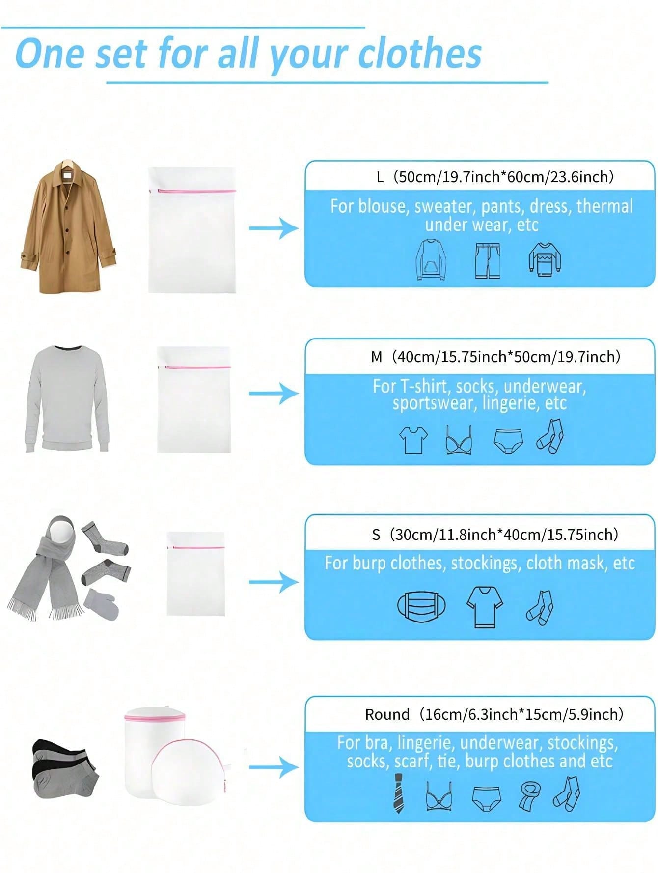 3 قطع/مجموعة أكياس غسيل بسحاب  - مراجعة Reusable Zip Bag وسعره