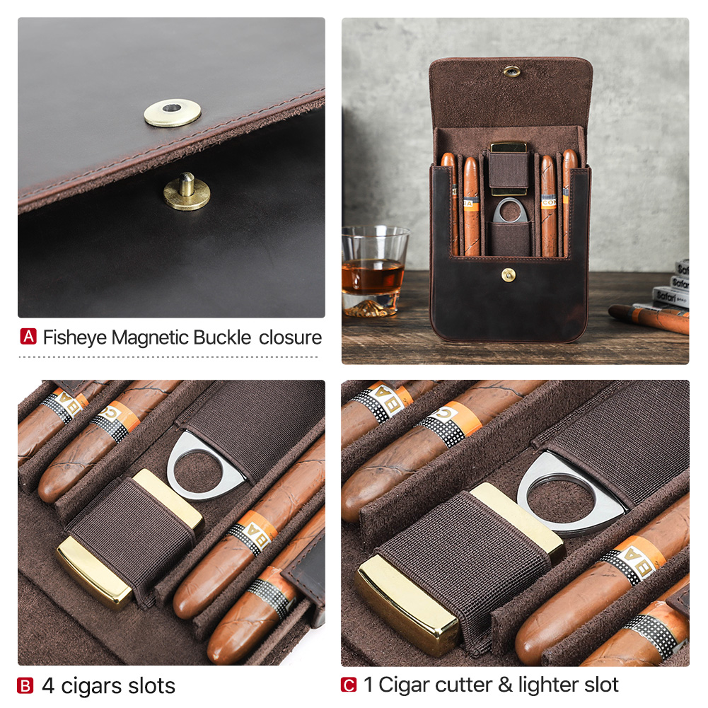 علبة سيجار من الجلد الطبيعي من - مراجعة Travel Accessories Us وسعره