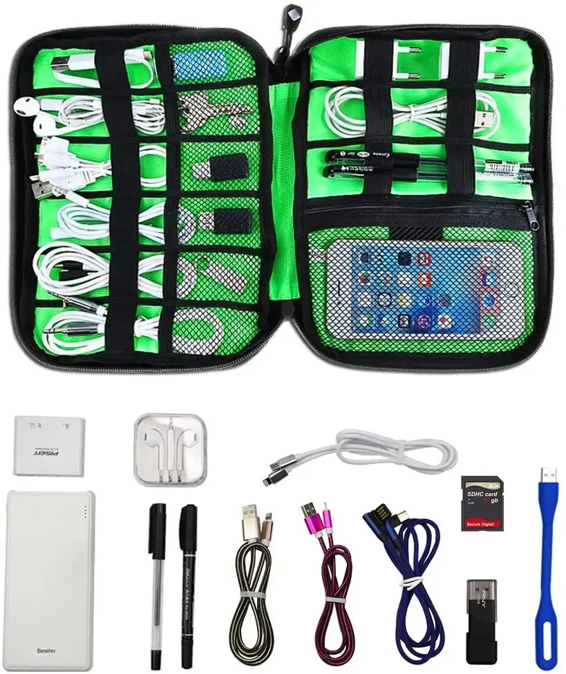 حقيبة تنظيم وتخزين الكابلات، ن - مراجعة Travel Accessories Electronics وسعره